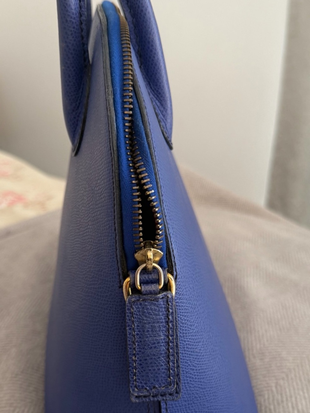 Celine royal blue Dome Satchel with Top Handles no straps - Picture 4 of 7